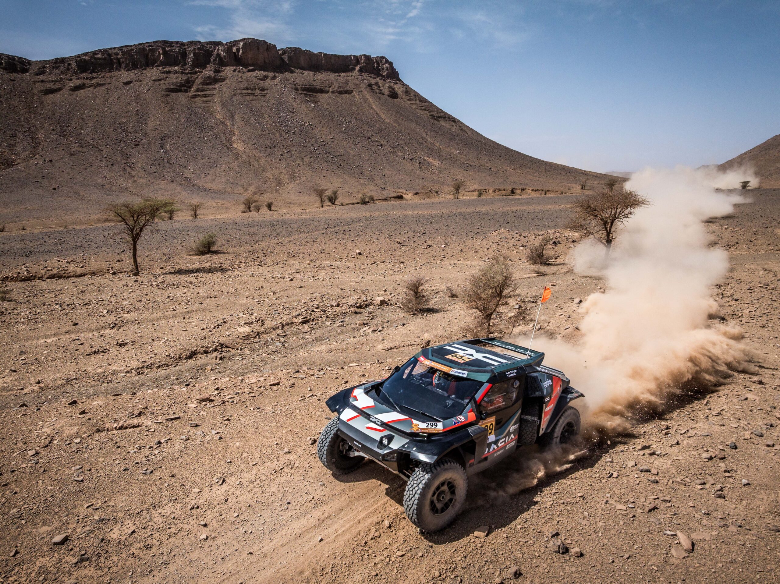 299 AL ATTIYAH Nasser (qat), LURQUIN Fabian (bel), Dacia Sandrider, The Dacia Sandriders, FIA W2RC, ULT T1+, action, during the Stage 1 of the Rallye du Maroc 2026, 4th round of the 2026 WR2C Championship from September 29, 2026 between Agadir and Zagora, Morocco - Photo Frederic LE FLOC’H / DPPI
