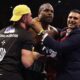 Daniel Dubois celebrates with his team after victory over Fabio Wardley, Credit: Getty