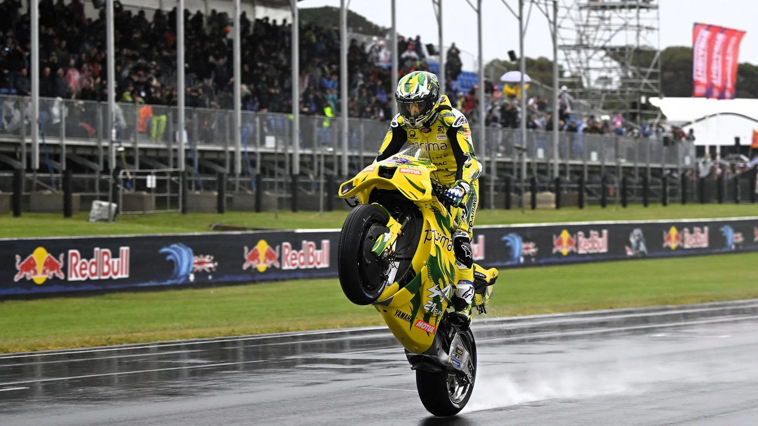 Jack Miller parade lap wheelie, 2026 Australian MotoGP. © Gold and Goose