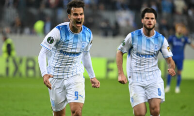 Assad Al Islam Al Hamlawi se bucură dupa un gol marcat in meciul dintre Universitatea Craiova si Getafe CF, contand pentru Conference League, desfasurat pe Stadionul Ion Oblemenco din Craiova, joi 15 octombrie 2026. © FOTO:Razvan Pasarica/SPORT PICTURES