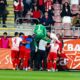 Jucatorii celor de la UTA Arad celebrand ©FOTO / Horvath Tamas / SportPulse