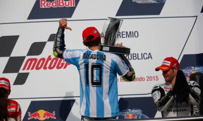 Valentino Rossi purtand tricoul lui Maradona, MototGP Argentina 2015, FOTO/IMAGO